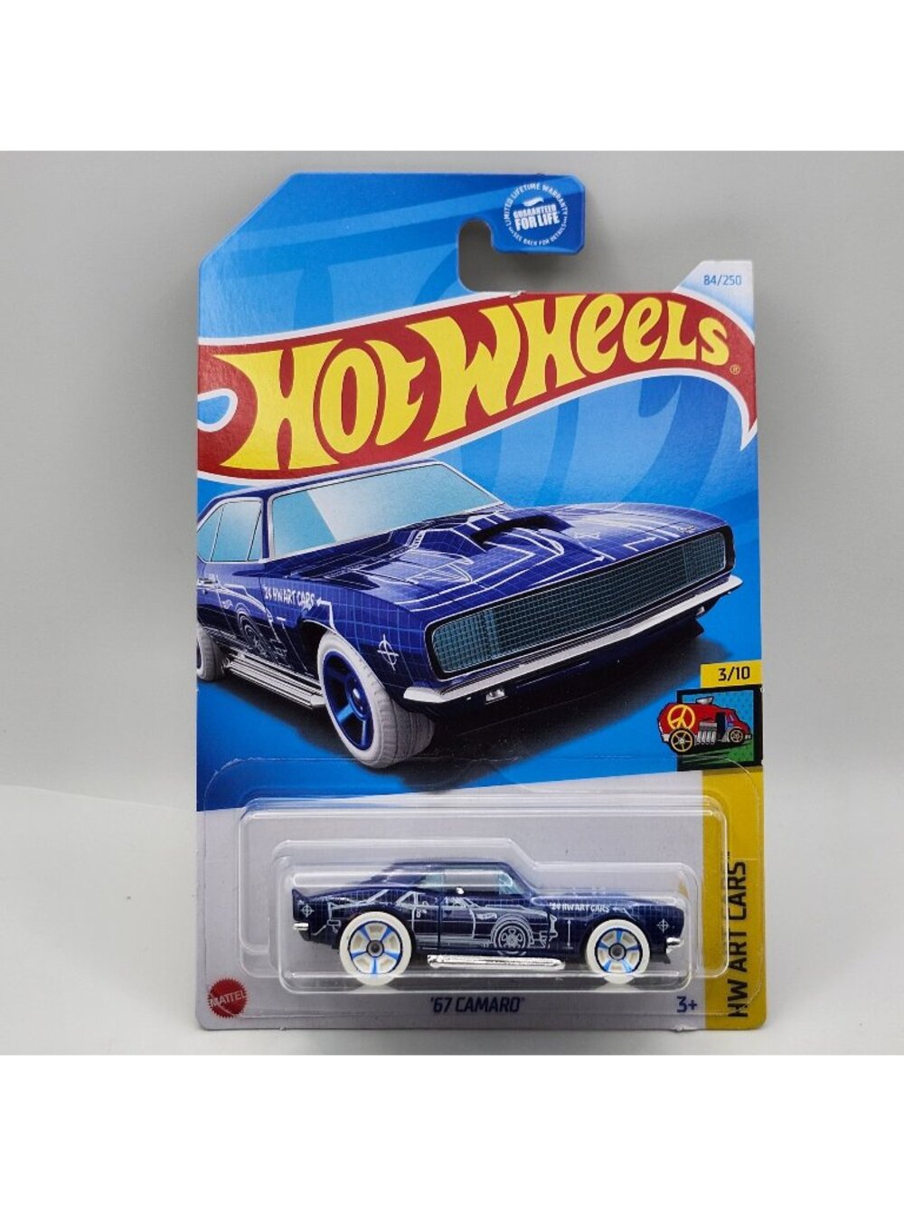 Hot Wheels 67 Camaro Blue HW Art Cars 3/10 84/250 Mattel